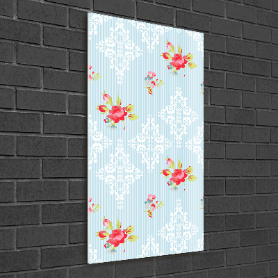 Quadro stampa su vetro verticale Rose