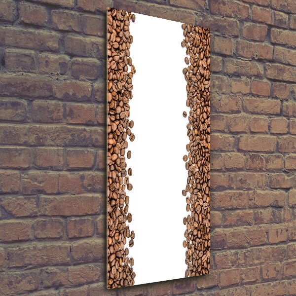 Quadro in vetro verticale Chicchi di caffè