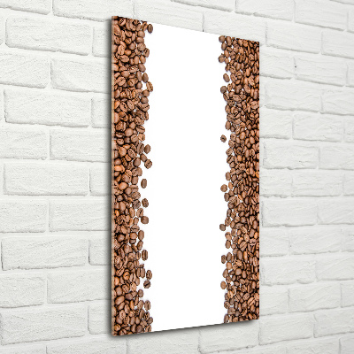 Quadro in vetro verticale Chicchi di caffè