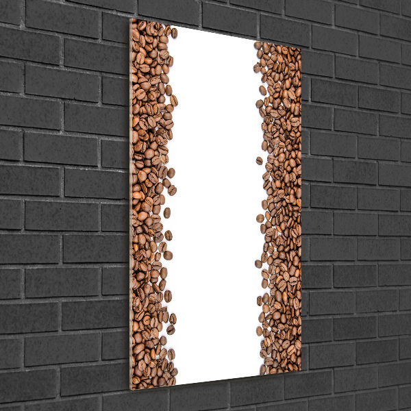 Quadro in vetro verticale Chicchi di caffè