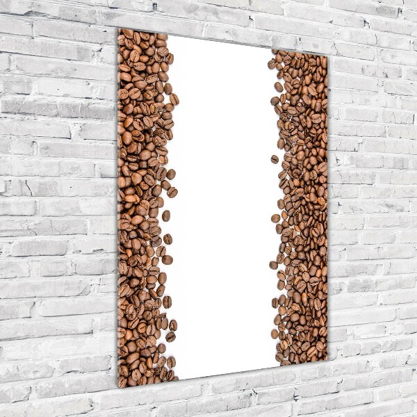 Quadro in vetro verticale Chicchi di caffè