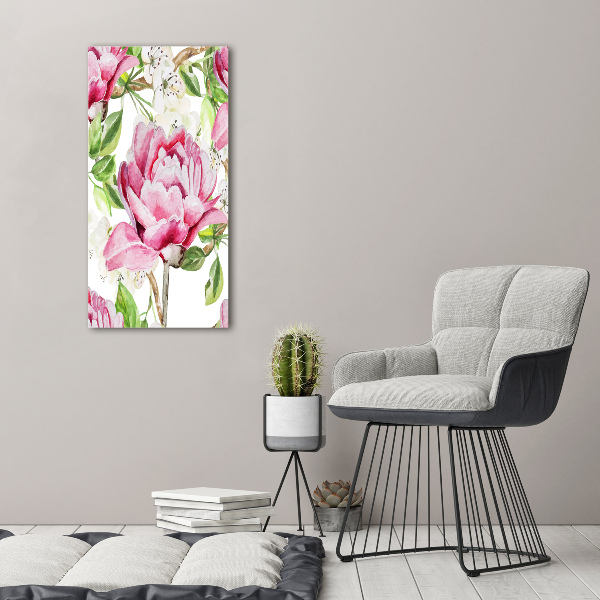 Quadro in vetro verticale Peonia