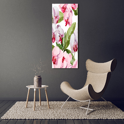 Quadro di vetro verticale Orchidea