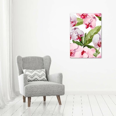 Quadro di vetro verticale Orchidea