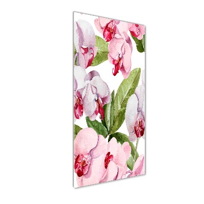 Quadro di vetro verticale Orchidea