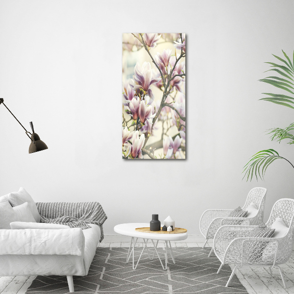 Quadro stampa su vetro verticale Magnolia