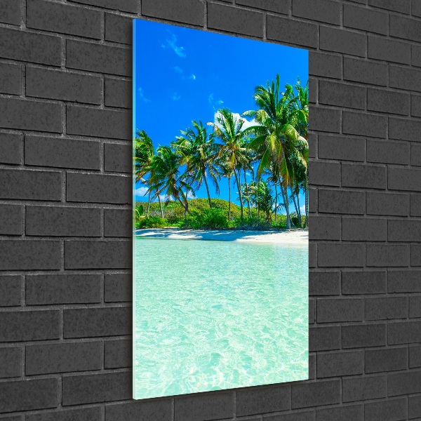 Quadro in vetro verticale Spiaggia tropicale
