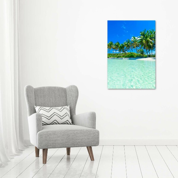 Quadro in vetro verticale Spiaggia tropicale