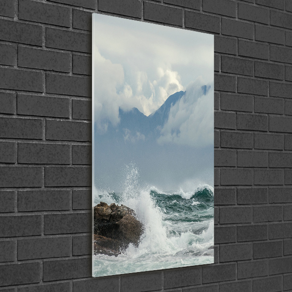 Quadro di vetro verticale Mare agitato