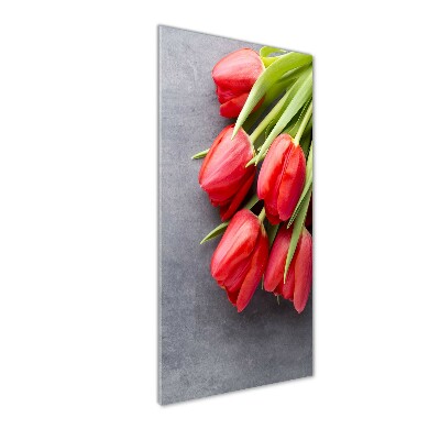 Quadro vetro verticale Fiore rosso
