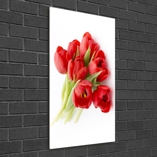 Quadro in vetro verticale Fiore rosso