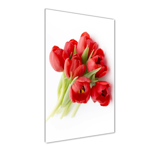 Quadro in vetro verticale Fiore rosso