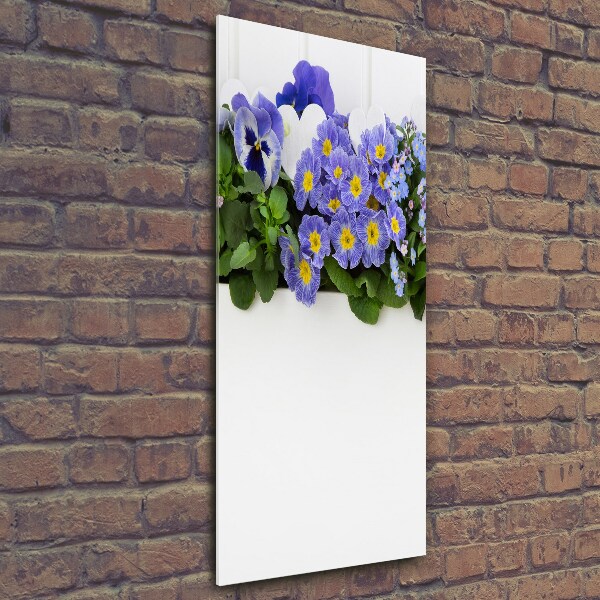 Quadro vetro verticale Fiori viola