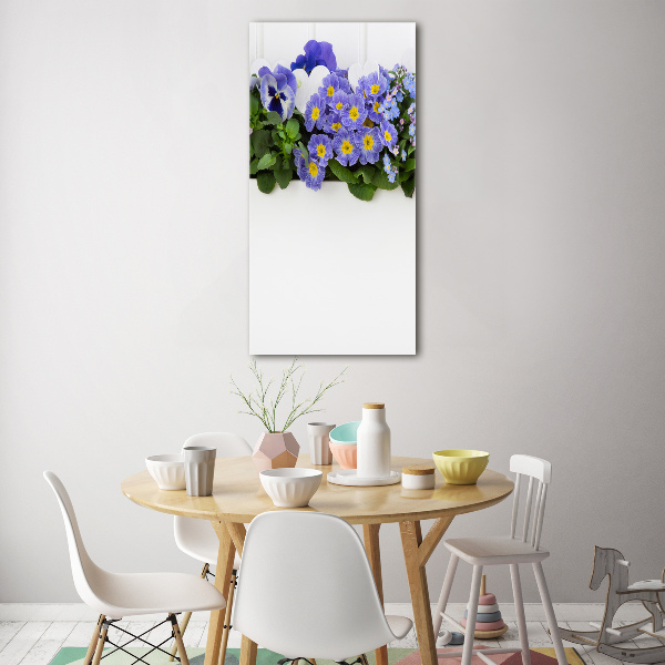 Quadro vetro verticale Fiori viola