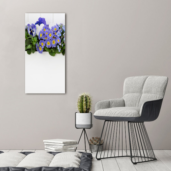 Quadro vetro verticale Fiori viola