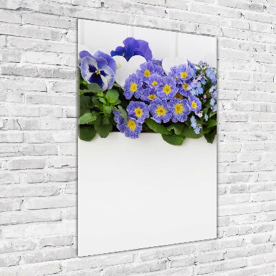 Quadro vetro verticale Fiori viola