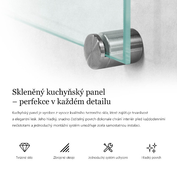 Pannello retrocucina trasparente