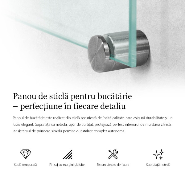 Pannello retrocucina trasparente