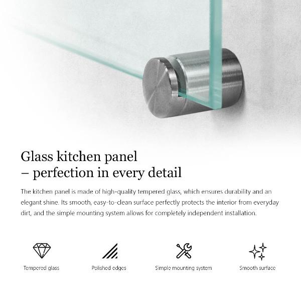 Pannello retrocucina trasparente