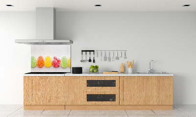 Pannello retrocucina con stampa di caramelle gommose colorate