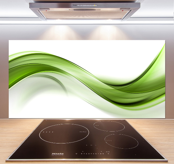 Pannello paraschizzi cucina con motivo a onda verde