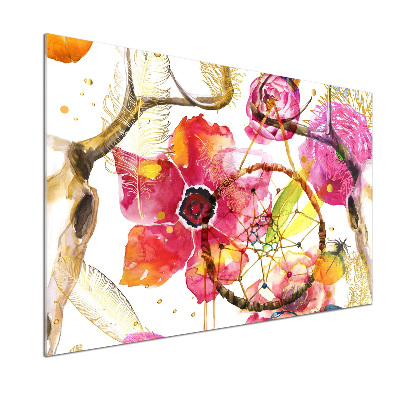 Rivestimento parete cucina con motivo floreale