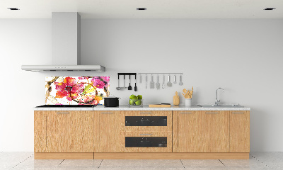Rivestimento parete cucina con motivo floreale
