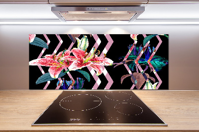 Pannello retrocucina con motivo Giglio tropicale