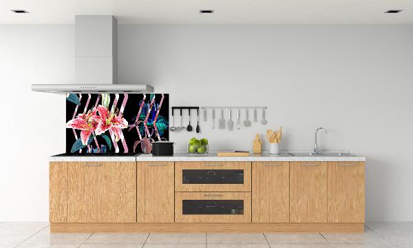 Pannello retrocucina con motivo Giglio tropicale