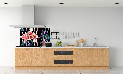 Pannello retrocucina con motivo Giglio tropicale