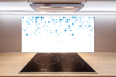 Pannello retrocucina con motivo a quadrati blu