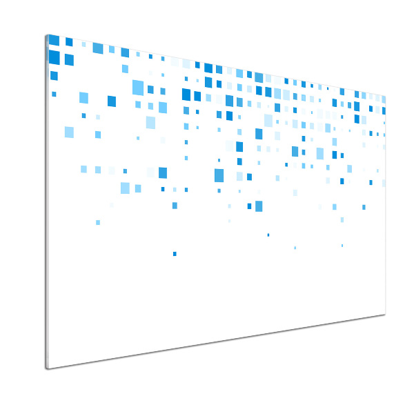 Pannello retrocucina con motivo a quadrati blu