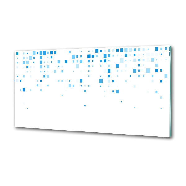 Pannello retrocucina con motivo a quadrati blu