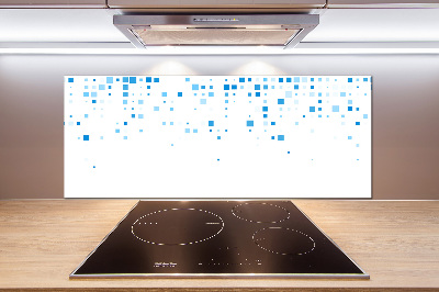 Pannello retrocucina con motivo a quadrati blu
