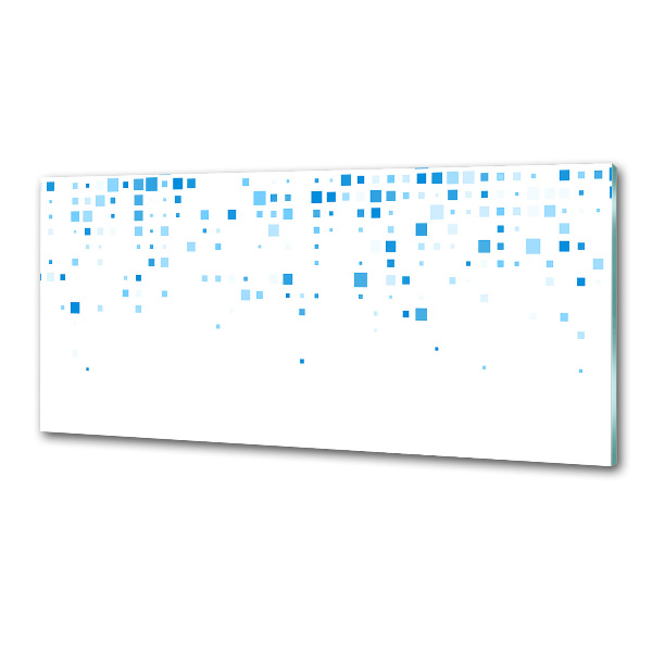 Pannello retrocucina con motivo a quadrati blu