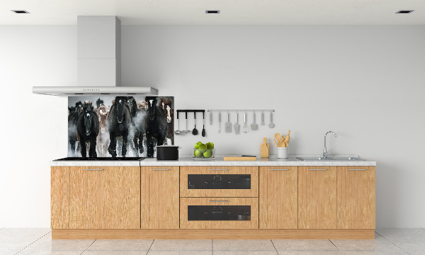 Pannello paraschizzi cucina con stampa di cavalli al galoppo