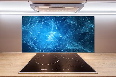 Pannello paraschizzi cucina con motivo a linee blu