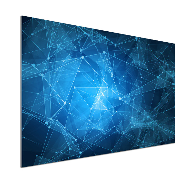 Pannello paraschizzi cucina con motivo a linee blu