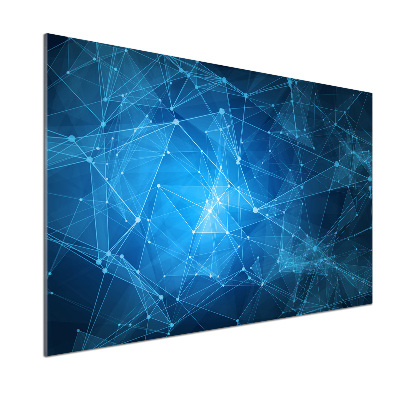 Pannello paraschizzi cucina con motivo a linee blu