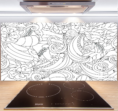 Pannello retrocucina con motivi ornamentali