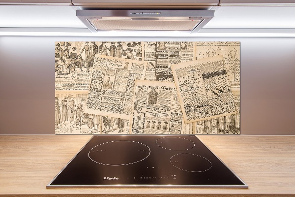 Pannello retrocucina con stampa raffigurante un vecchio giornale