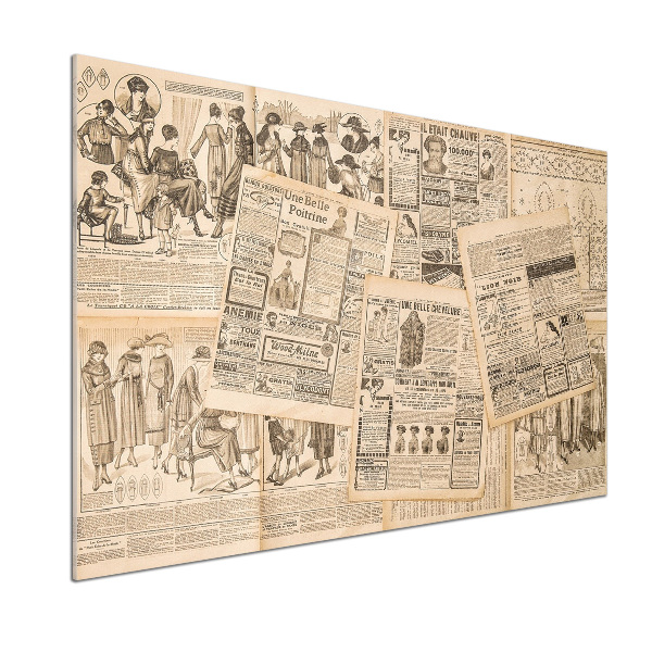 Pannello retrocucina con stampa raffigurante un vecchio giornale