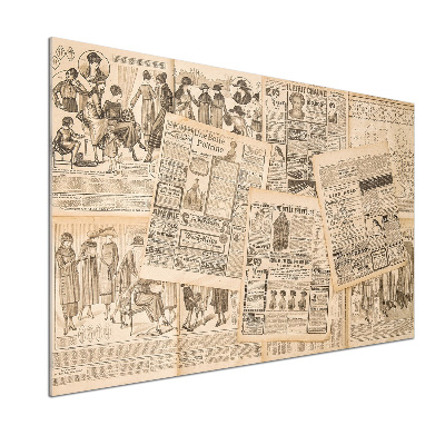 Pannello retrocucina con stampa raffigurante un vecchio giornale