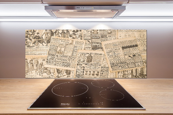 Pannello retrocucina con stampa raffigurante un vecchio giornale