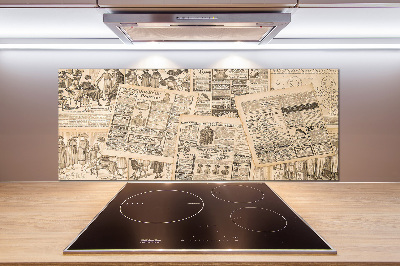 Pannello retrocucina con stampa raffigurante un vecchio giornale