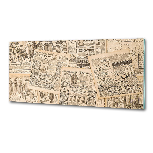 Pannello retrocucina con stampa raffigurante un vecchio giornale