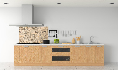 Pannello retrocucina con stampa raffigurante un vecchio giornale