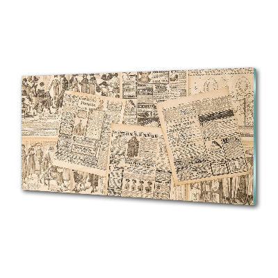 Pannello retrocucina con stampa raffigurante un vecchio giornale