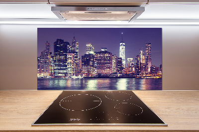 Pannello paraschizzi cucina con stampa che ritrae New York di notte
