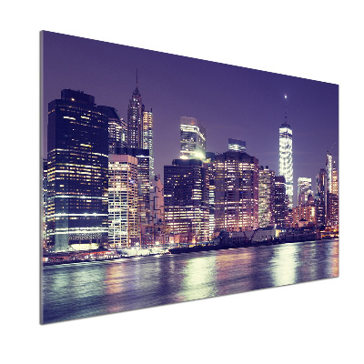Pannello paraschizzi cucina con stampa che ritrae New York di notte